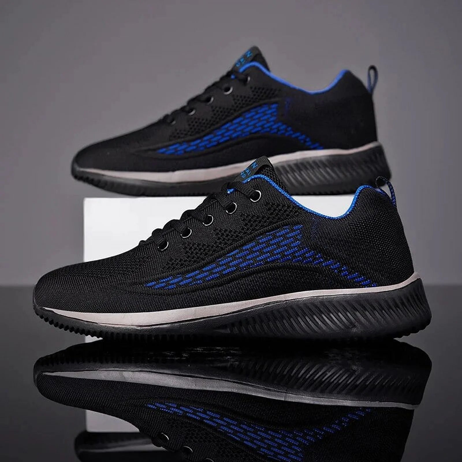 Men Running Shoes 2023 Summer Sneakers Breathable Classical Mesh Casual Men Sport Shoes Lightweight Male Fashion Tenis Masculino Blue 44
