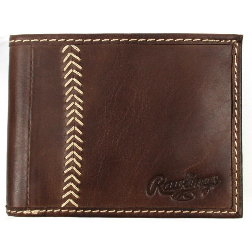Rawlings Baseball Stitch Bi-Fold Wallet Brown MW485-201