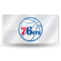 Philadelphia NBA 76'ers Mirrored Laser Cut License Plate Laser Tag, Sixers
