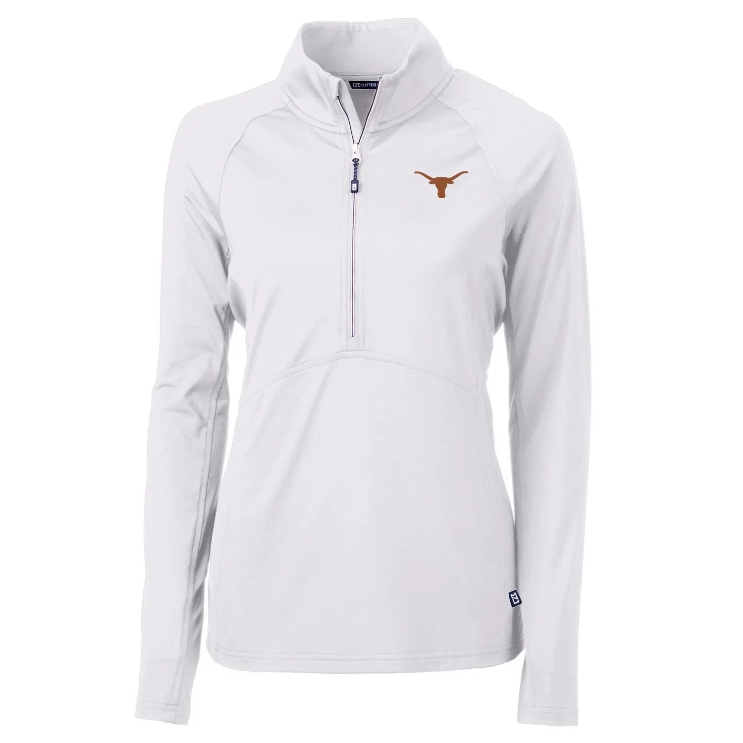Women's Cutter & Buck White Texas Longhorns Adapt Eco Knit Half-Zip Pullover Jacket