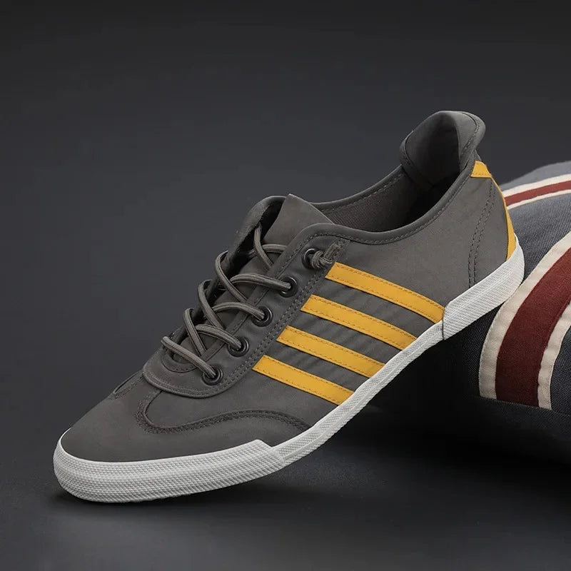 Men Canvas Shoes Fashion Solid Color Men Vulcanized Shoes Lace-up Casual Shoes Men Sneakers Tenis Masculino Zapatillas Hombre Ash 44