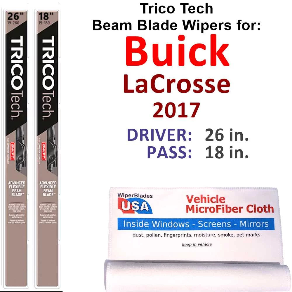2017 Buick LaCrosse Beam Blade Wipers (Set of 2)