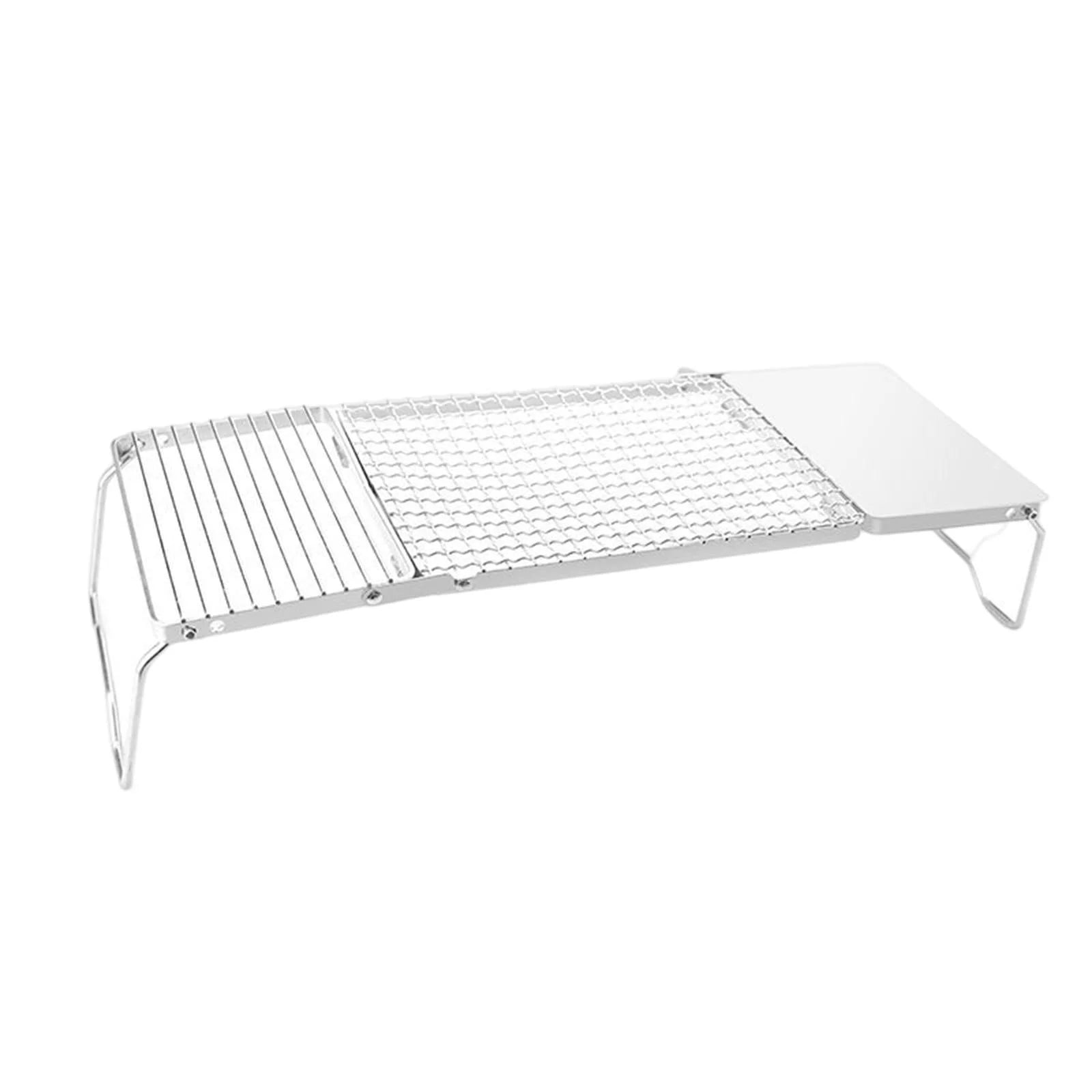 Stainless Steel Campfire Grill Cooking Rack, Stainless Steel Folding Camping Grill Grate for Outdoor Cooking