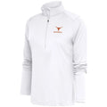Women's Antigua  White Texas Longhorns Baseball Tribute Half-Zip Pullover Top