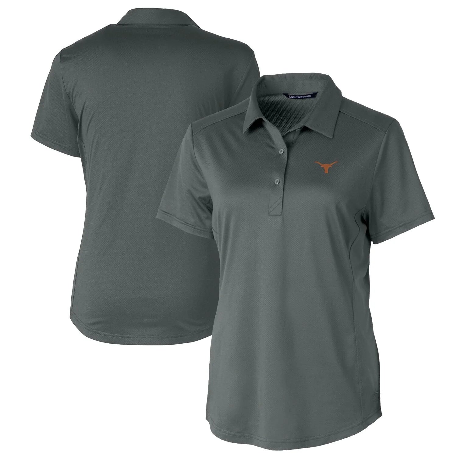 Women's Cutter & Buck Gray Texas Longhorns Prospect Textured Stretch Polo