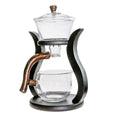 Fire Kirin Glass Teapot Set Semi Automatic Wooden Lazy Kungfu Tea Pot Set