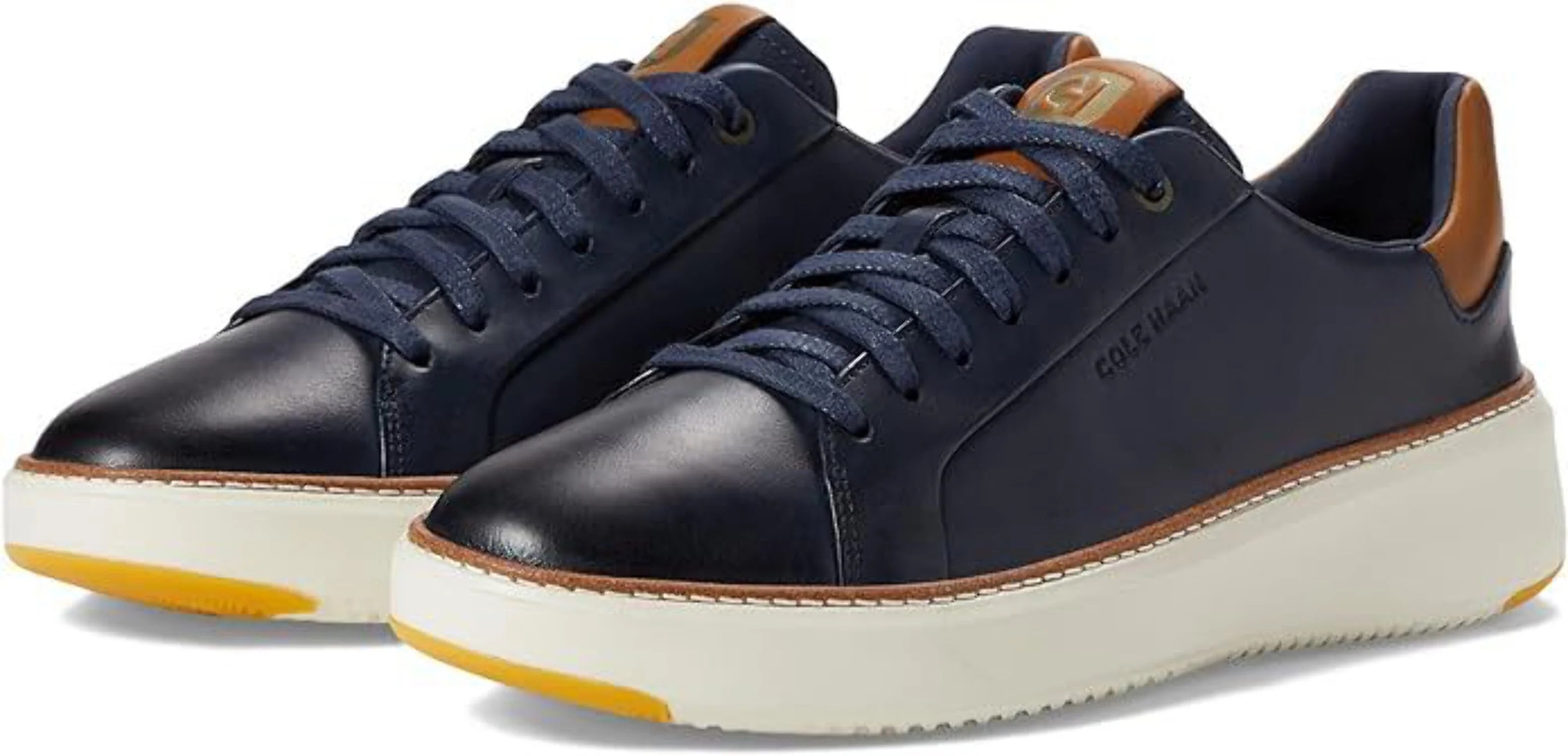 Cole Haan Grandpro TopSpin Sneaker Navy Blazer Leather/British Tan/Ivory