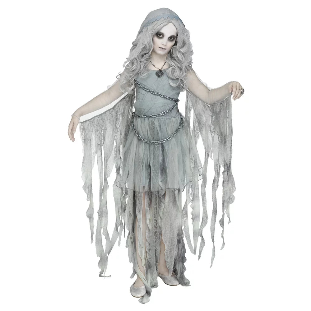 FunWorld Costumes Child's Girl's Enchanted Chained Ghost Costume Medium 8-10