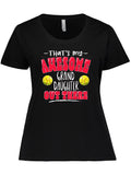 Inktastic That's My Awesome Granddaughter out There with Softballs Women's Plus Size T-Shirt