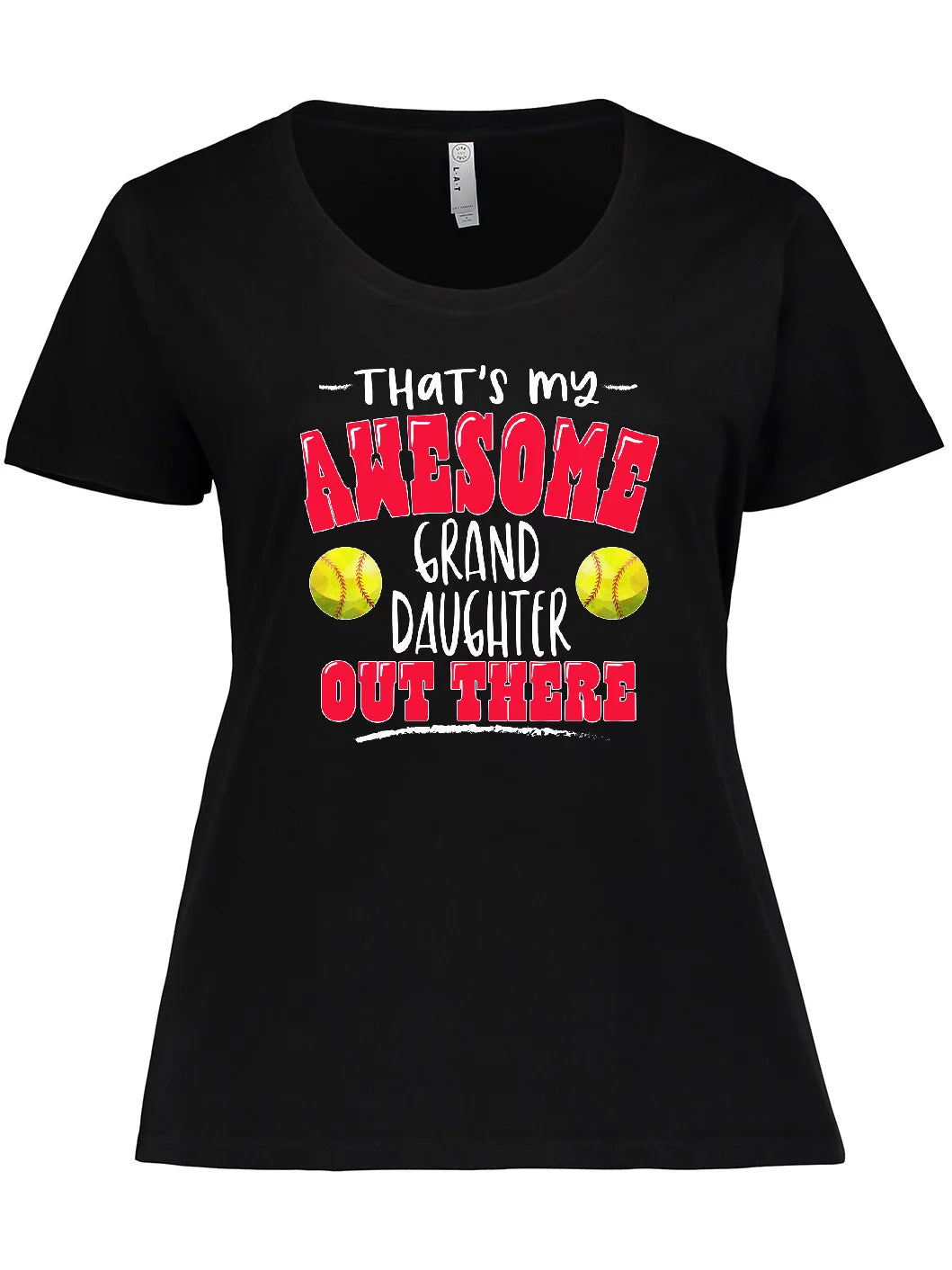 Inktastic That's My Awesome Granddaughter out There with Softballs Women's Plus Size T-Shirt
