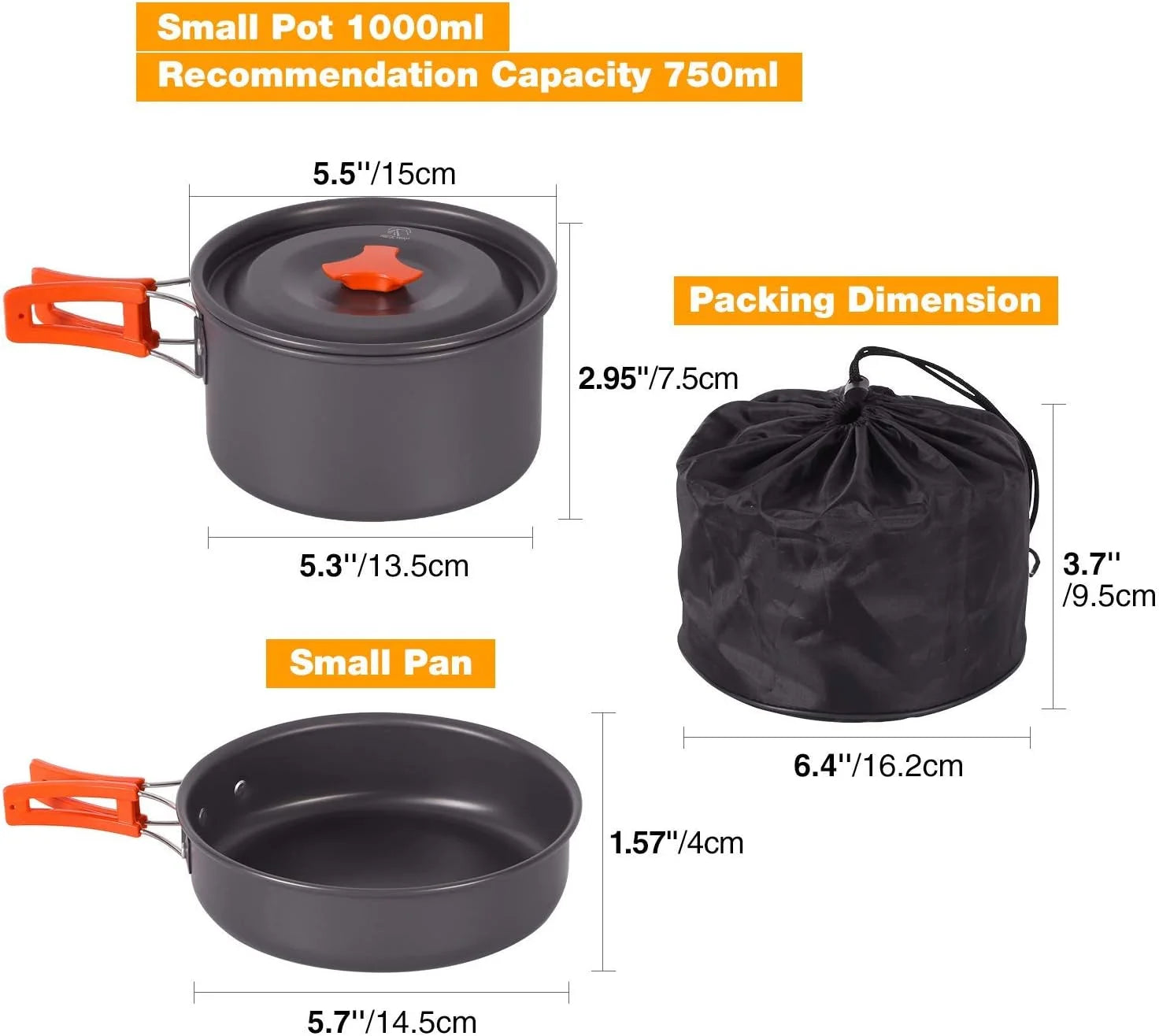 12 Piece Camping Cookware Set - Portable Mess Kit
