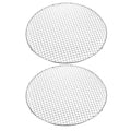 Uxcell 2pcs Round Cooking Rack, 16-inch 201 Stainless Steel Cross Wire Barbecue Grill Net Racks with 20mm Legs
