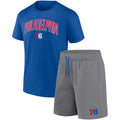 Men's Fanatics Branded Royal/Heather Gray Philadelphia 76ers Arch T-Shirt & Shorts Combo Set