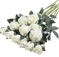 12pcs Artificial Silk Flowers Realistic Roses Bouquet Long Stem For Home Wedding Decoration Party (white) Best Gift