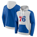 Men's Fanatics Branded Gray/Royal Philadelphia 76ers Arctic Colorblock Pullover Hoodie