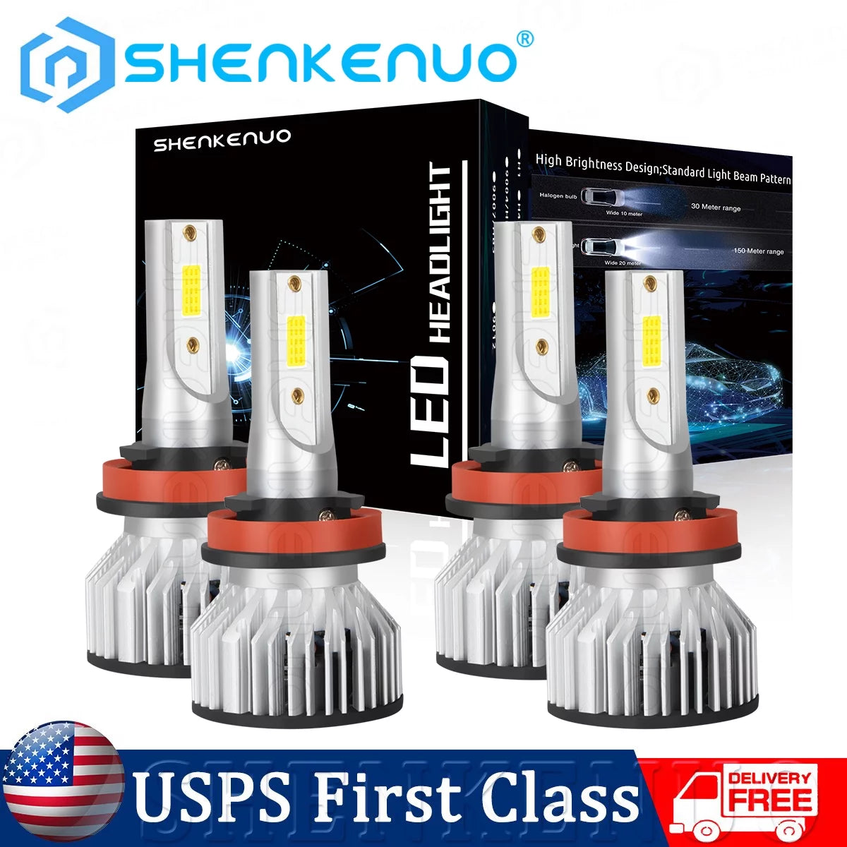 For Buick LaCrosse 2005-2013 LED Headlight High Low Bulbs Combo Kit 6000K White