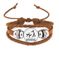 Tap Guide Back Art Deco Fashion Bracelet Wristband Leather Jewelry Ornament