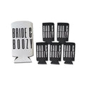 Bad and Boozy, Bride & Boozy Bachelorette Party Slim Spiked Seltzer Coolers, Wedding Slim Coolers, Wedding Coolies, Bachelorette Party Gifts (6-Pack, 1 White & 5 Black)
