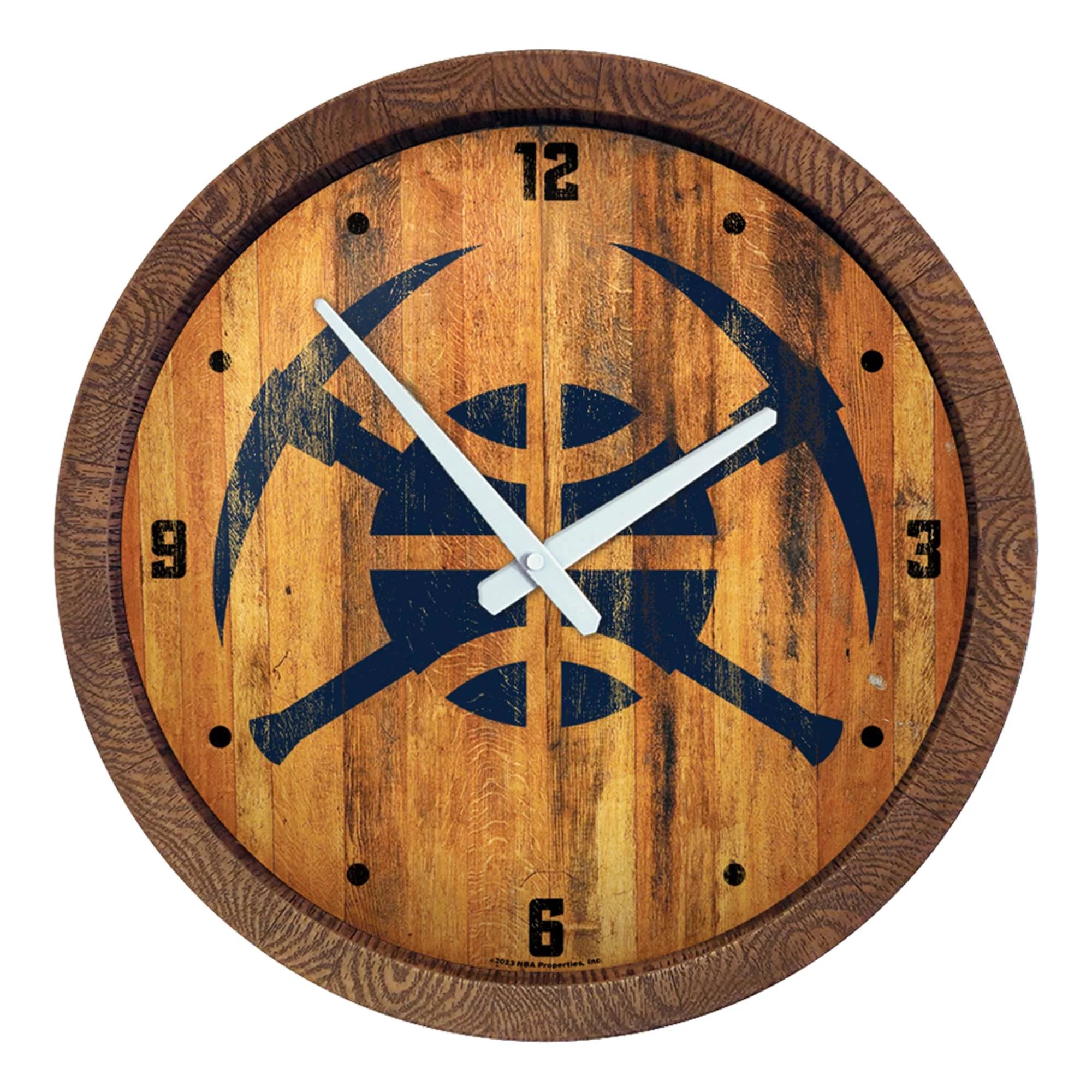 Denver Nuggets: Logo - Faux Barrel Top Clock