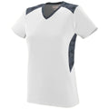 Augusta 2XL Ladies Vigorous Jersey White/Graphite/Black Print 1360