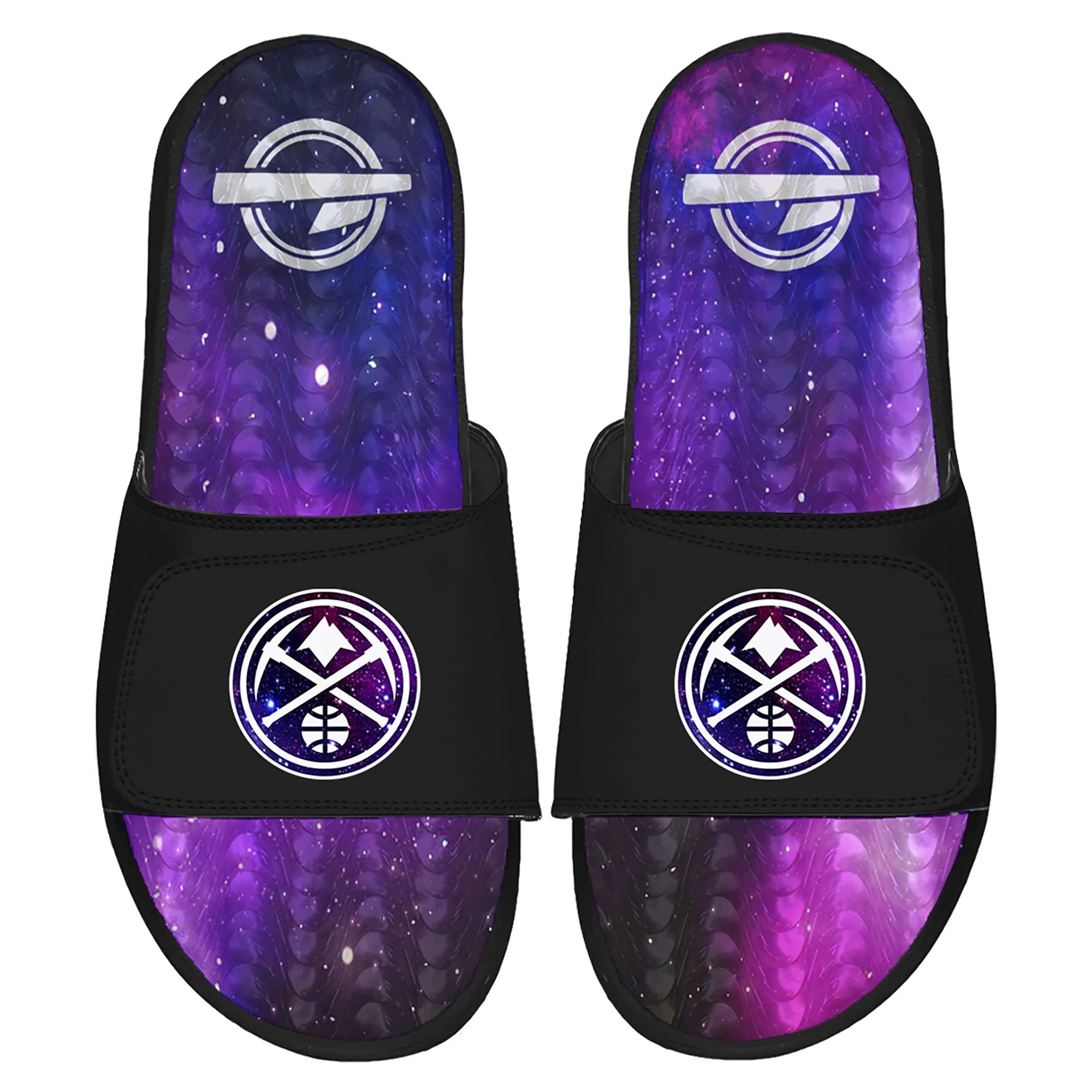 Men's ISlide  Black Denver Nuggets Galaxy Gel Slide Sandals