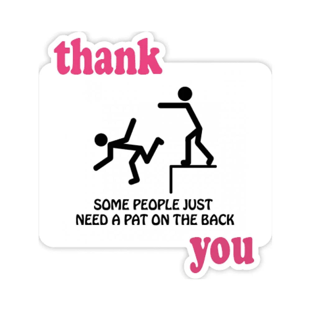 Tap Guide Back Art Deco Fashion Thank You Stickers Quote Grateful