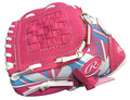 Rawlings Remix Series Youth Tball/Baseball Glove, Left Hand Throw, Pink/Blue/White, 9 Inch (Ages 3-5) (AMAREM91P-0/6)