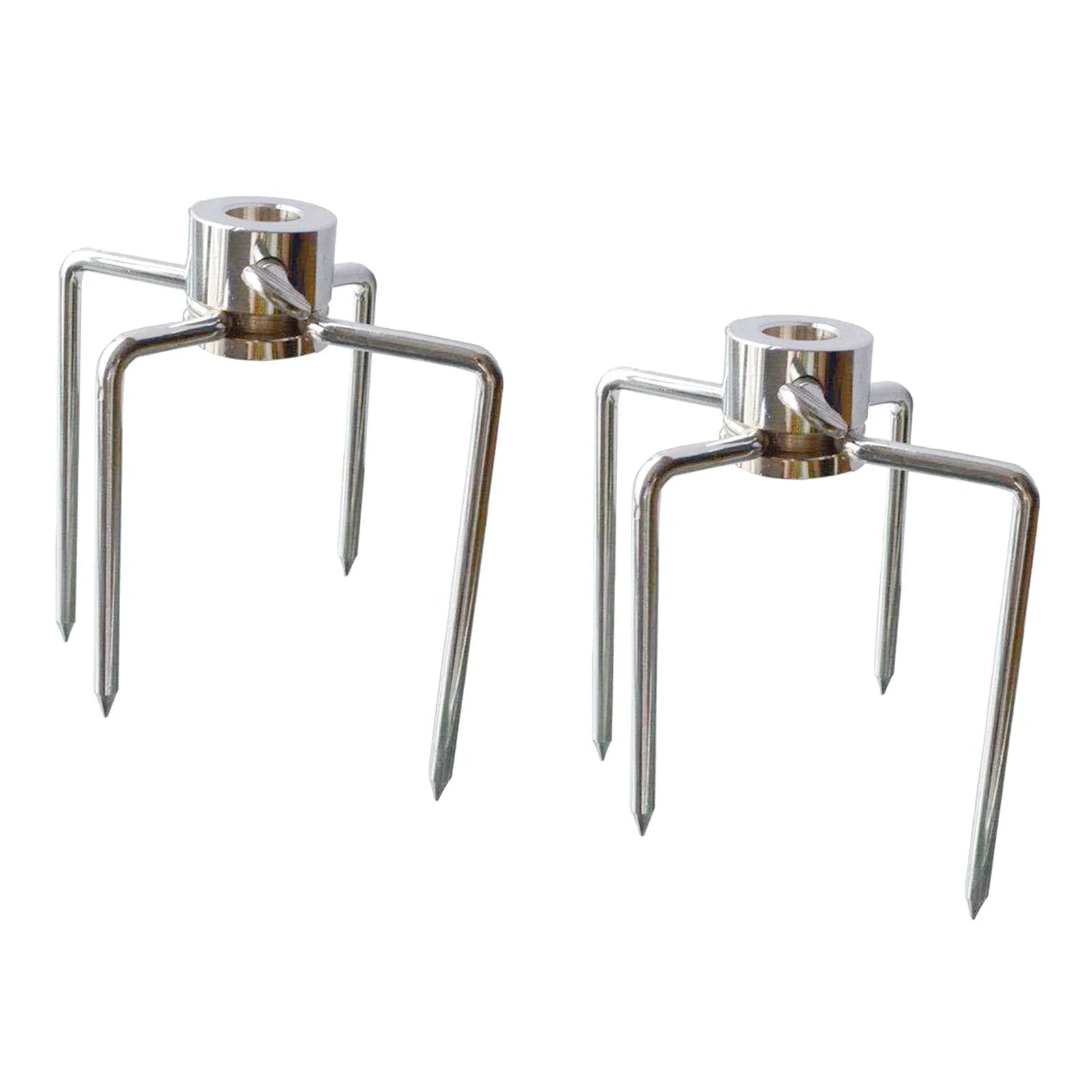 2pcs barbecue Rotisserie Spit Meat Forks Replacement 4-Prong Grill Spit Rods Accessories