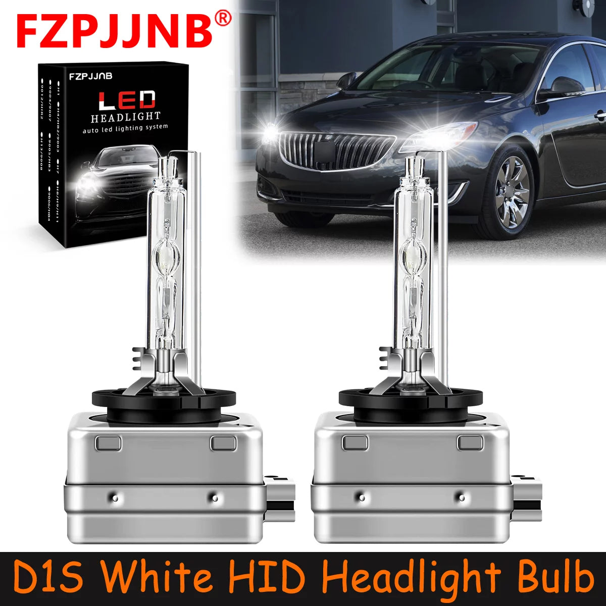 FZPJJNB D1s Hid Headlight Xenon Bulbs for Buick Regal Lacrosse Mini Cooper High Beam/Low Beam 6000k White,C20