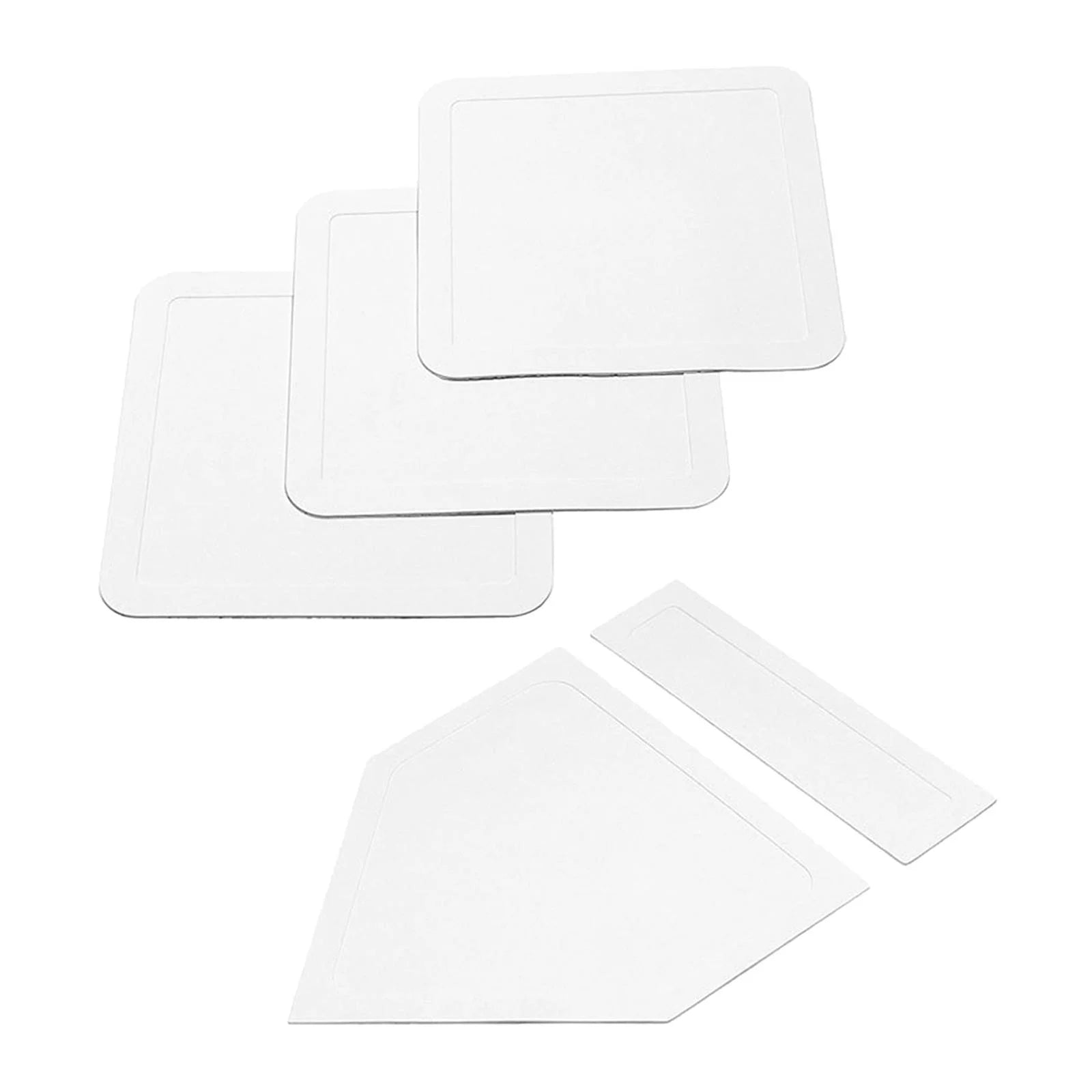 Baseball Softball Bases Set Thrown Down Baseball Bases Easy Setup Portable Practice Training Equipment for Baseball Backyard Game Playground White