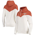 Women's Gameday Couture White/Texas Orange Texas Longhorns Old School Arrow Blocked Cowl Neck Tri-Blend Pullover Hoodie
