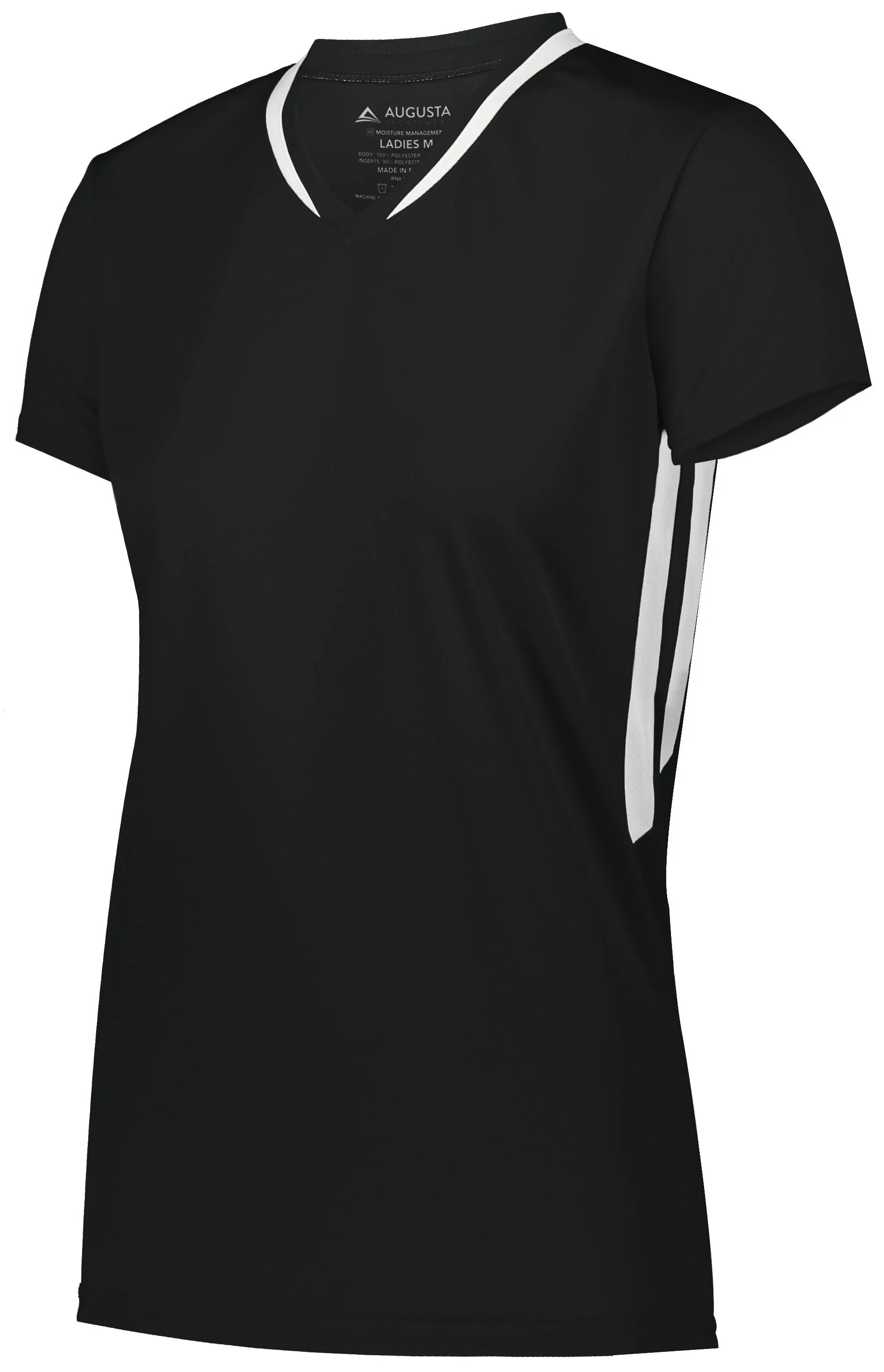 ASI 1682.420.M Ladies Full Force Short Sleeve Jersey, Black & White - Medium