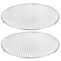 Uxcell 2pcs Round Cooking Rack, 15-inch 201 Stainless Steel Cross Wire Barbecue Grill Net Racks with 20mm Legs