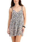 Miken Junior's Animal Print Cover Up Dress Swimsuit White Size Small