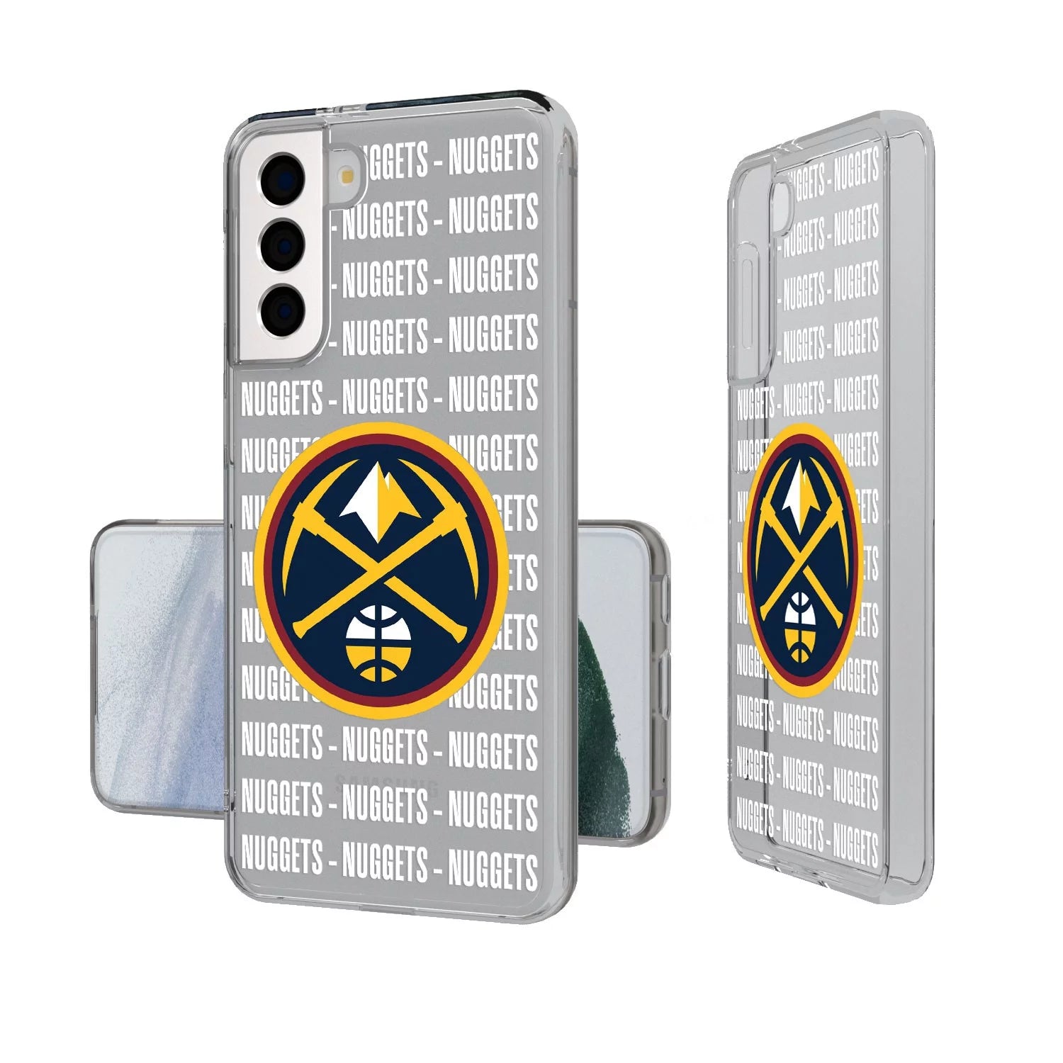 Denver Nuggets Text Backdrop Design Galaxy Clear Case