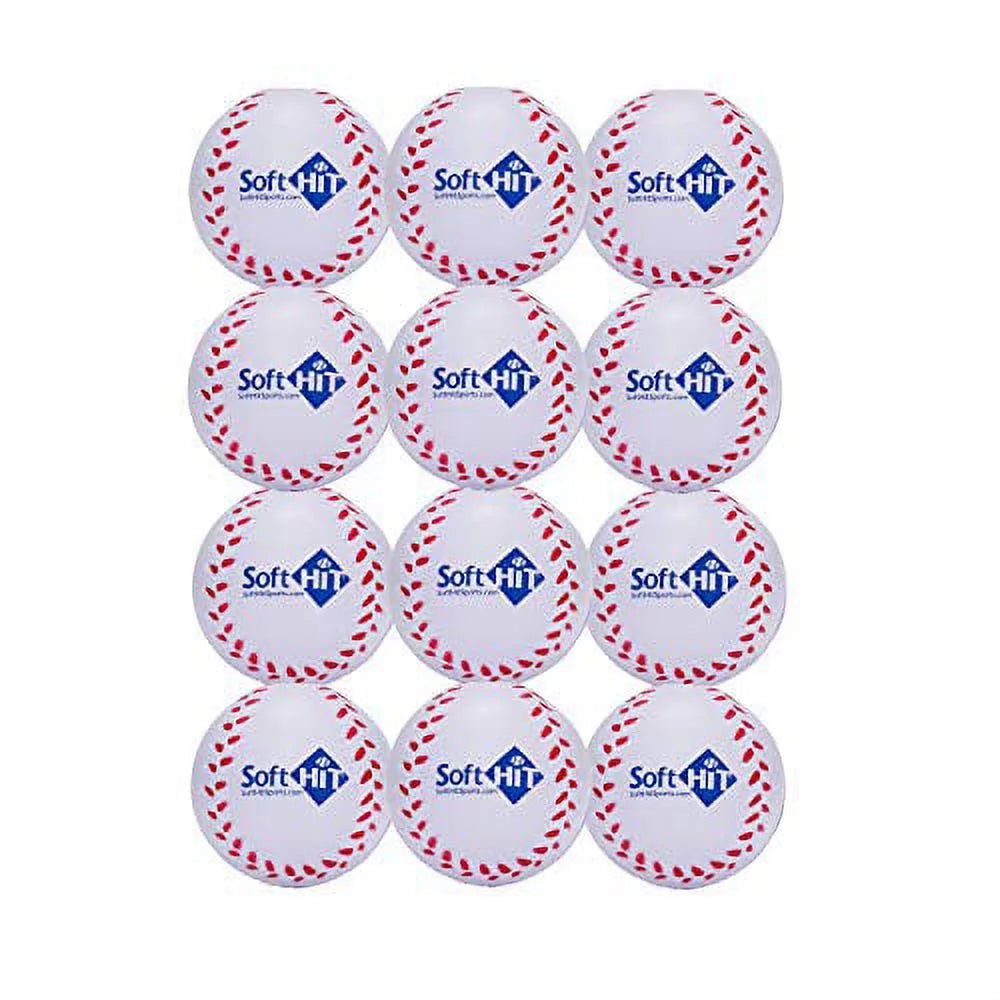 Soft Hit Soft Baseball/Softball Training Foam Ball (12 Pack, White)