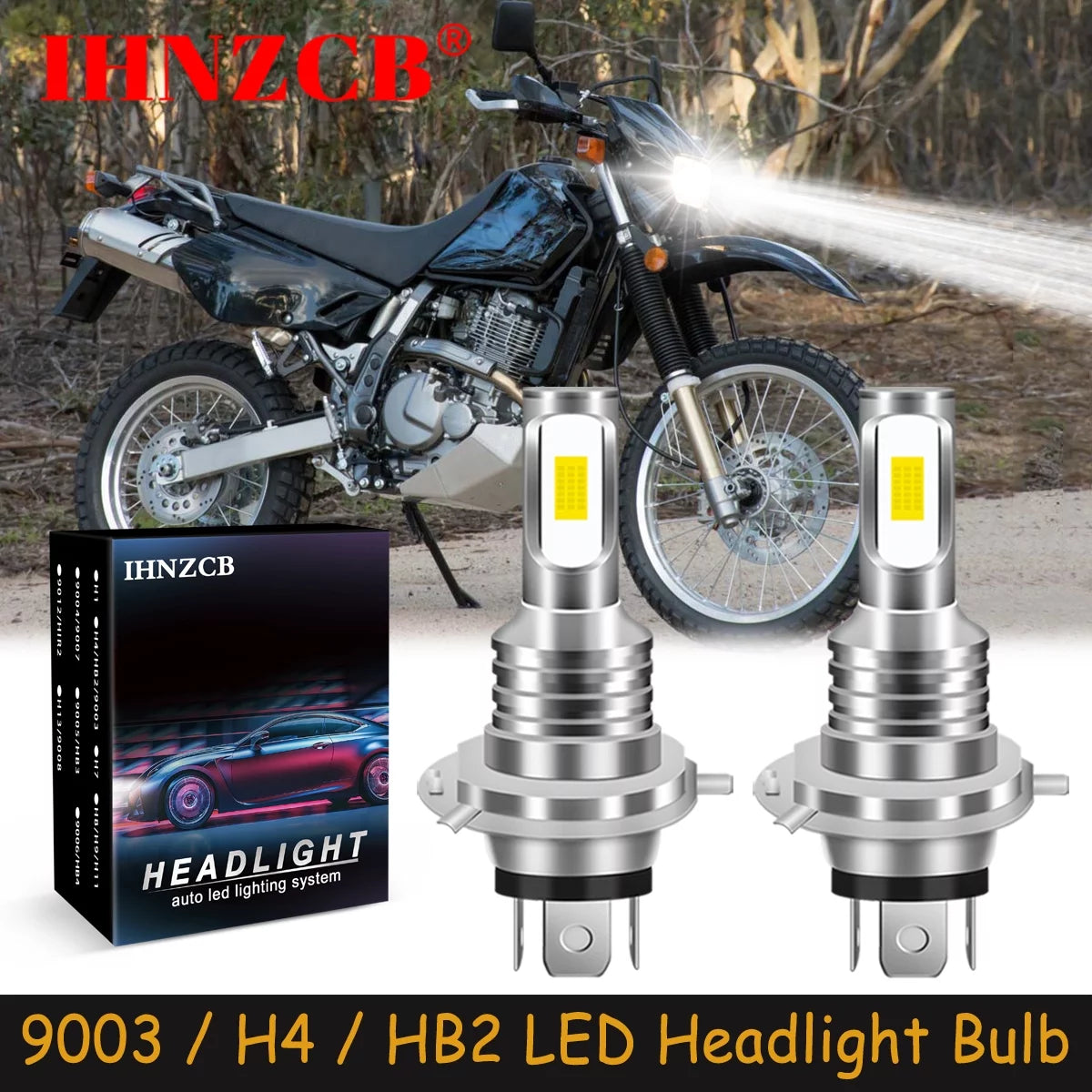 IHNZCB for Suzuki DR650SE DR650 SE 1990-2017 2018 2019 50W White Pro LED Headlight Bulb