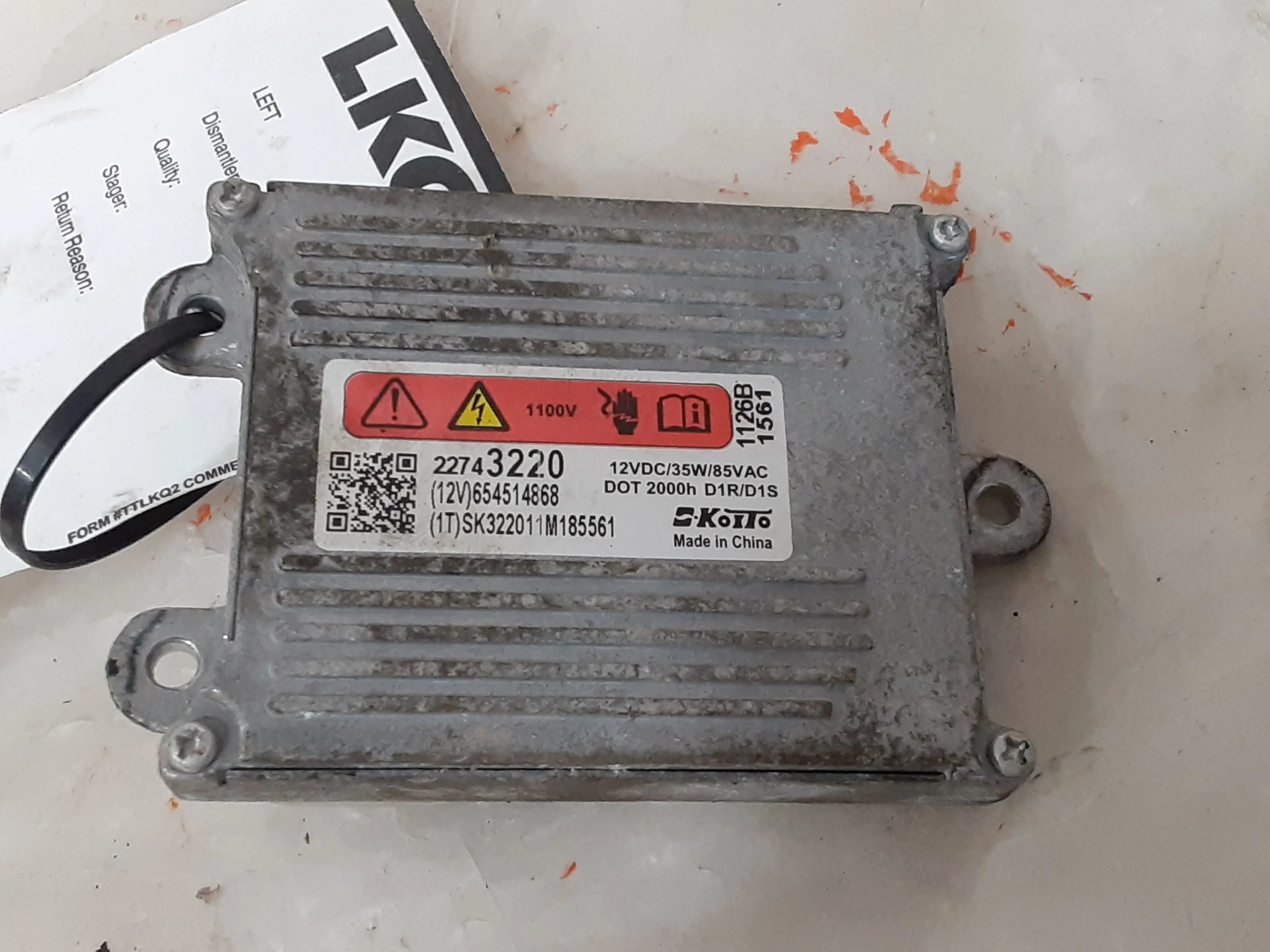 Pre-Owned 12 Buick LaCrosse LH Xenon HID Headlight Ballast 22743220 OEM (Good)