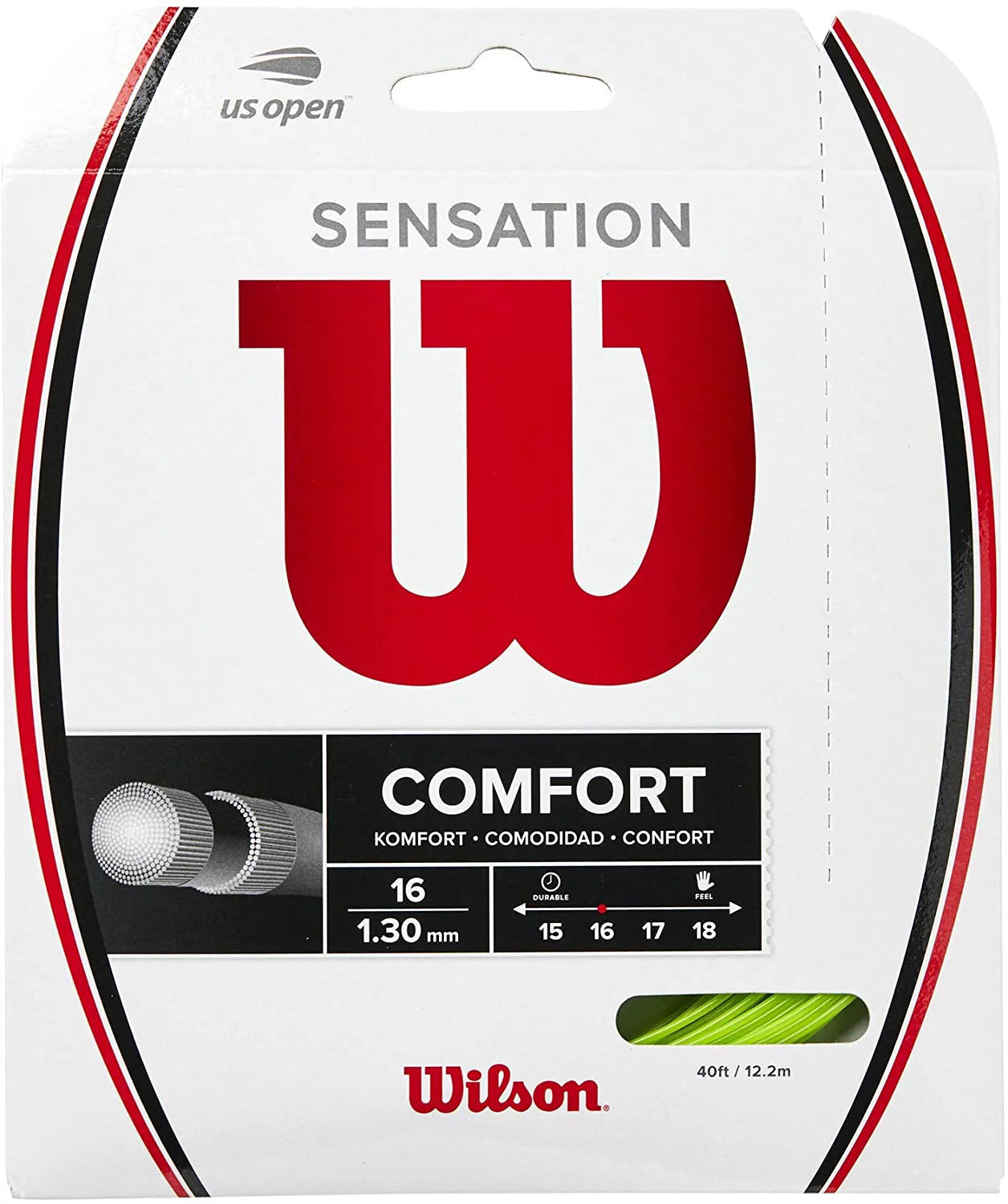 Wilson - WR830170116 - Sensation Tennis String - Gauge 16 - Neon Green