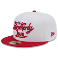 Men's New Era White/Red Philadelphia 76ers 2022/23 City Edition Official 59FIFTY Fitted Hat