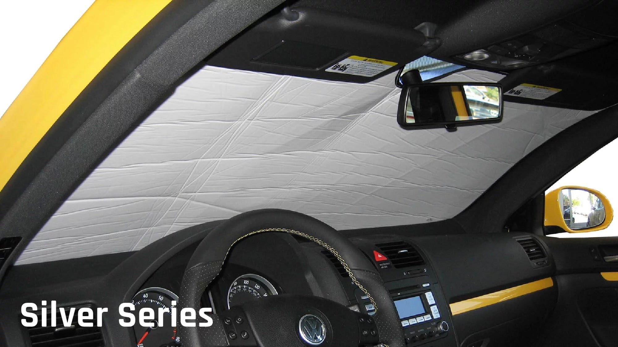 HeatShield, The Original Windshield Sun Shade, Custom-Fit for Rolls-Royce Ghost Sedan 2011, 2012, 2013, 2014, 2015, 2016, Silver Series