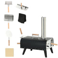 CoSoTower Outdoor Pizza Oven with 12 Stone, Peel and Cover, Portable Pellet Wood Fired Pizza Maker with Foldable Legs, Stainless Steel Pizza Grill for Outside, Backyard, Outdoor Kitchen
