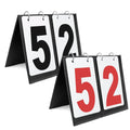 Toptie Set of 2 Portable Table Top Scoreboards for Basketball Tennis Sports 00-99-Black Number & Red Number