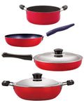 Nirlon Non-Stick Pfoa Free Stain Resistance Non-Induction Kitchen Cooking Essential Combo Item Set Of 4 Pieces (Fp12_Dkd(J)_Cvg_Cs24)