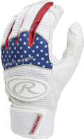 Rawlings Workhorse Batting Gloves, Adult Medium - Red/White/Blue