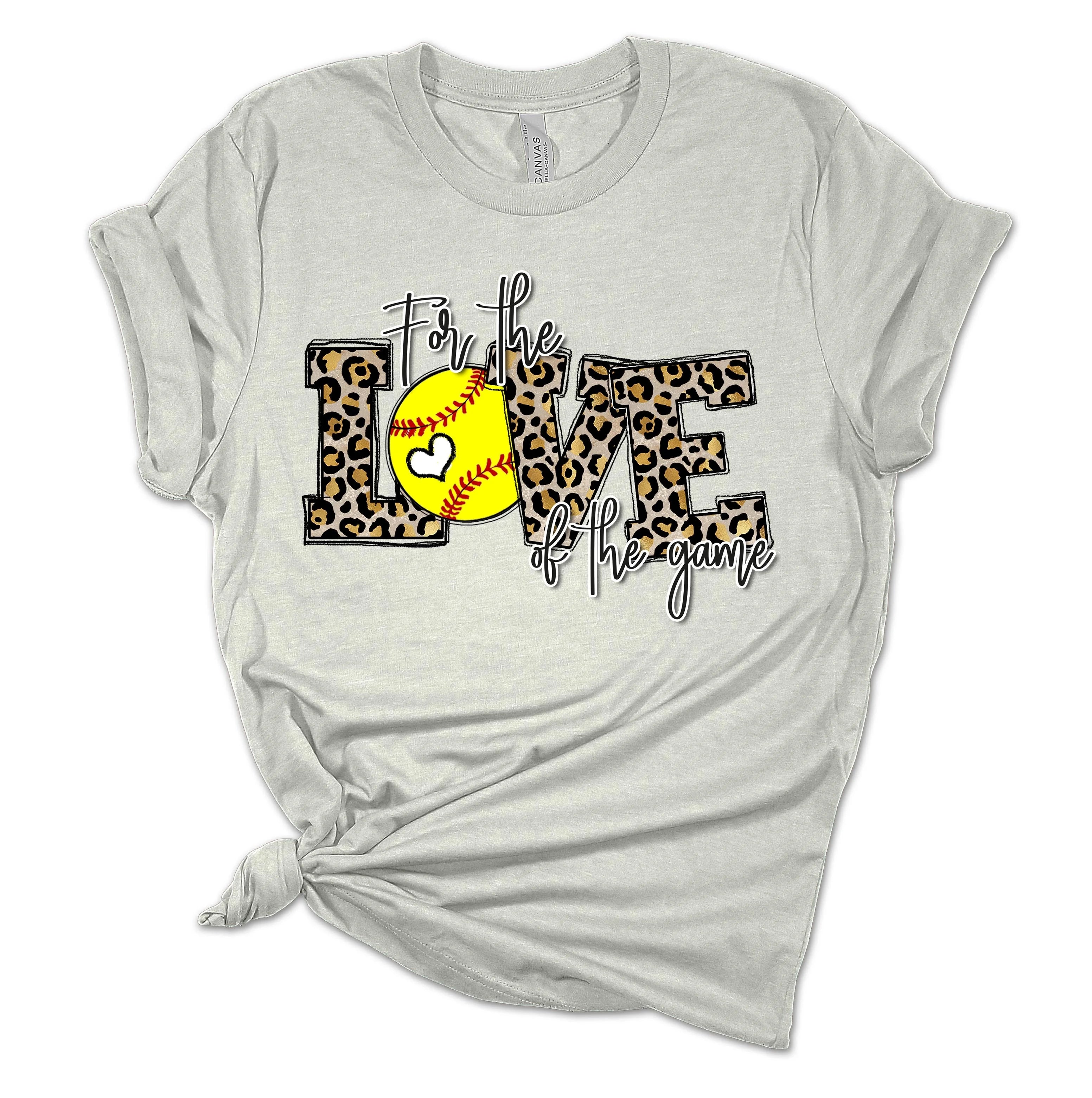 Womens Softball Tshirt For The Love of the Game Softball Mom Short Sleeve T-shirt-Athletic Heather-small
