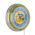 Denver Nuggets Logo Retro Neon Analog Wall Clock with Pull Chain