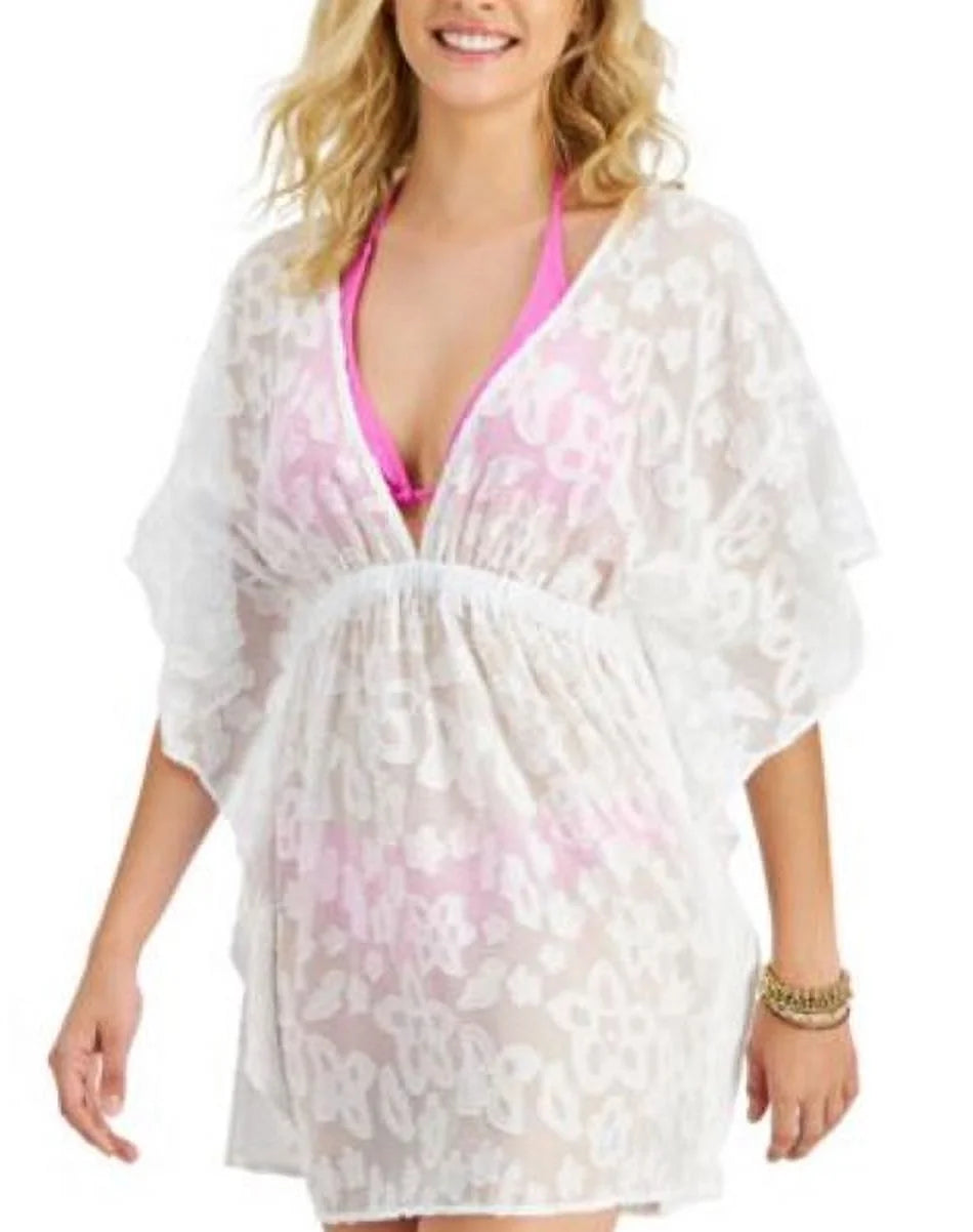 Miken WHITE Juniors' Ladder-Back Caftan Cover-Up Dress, US X-Small