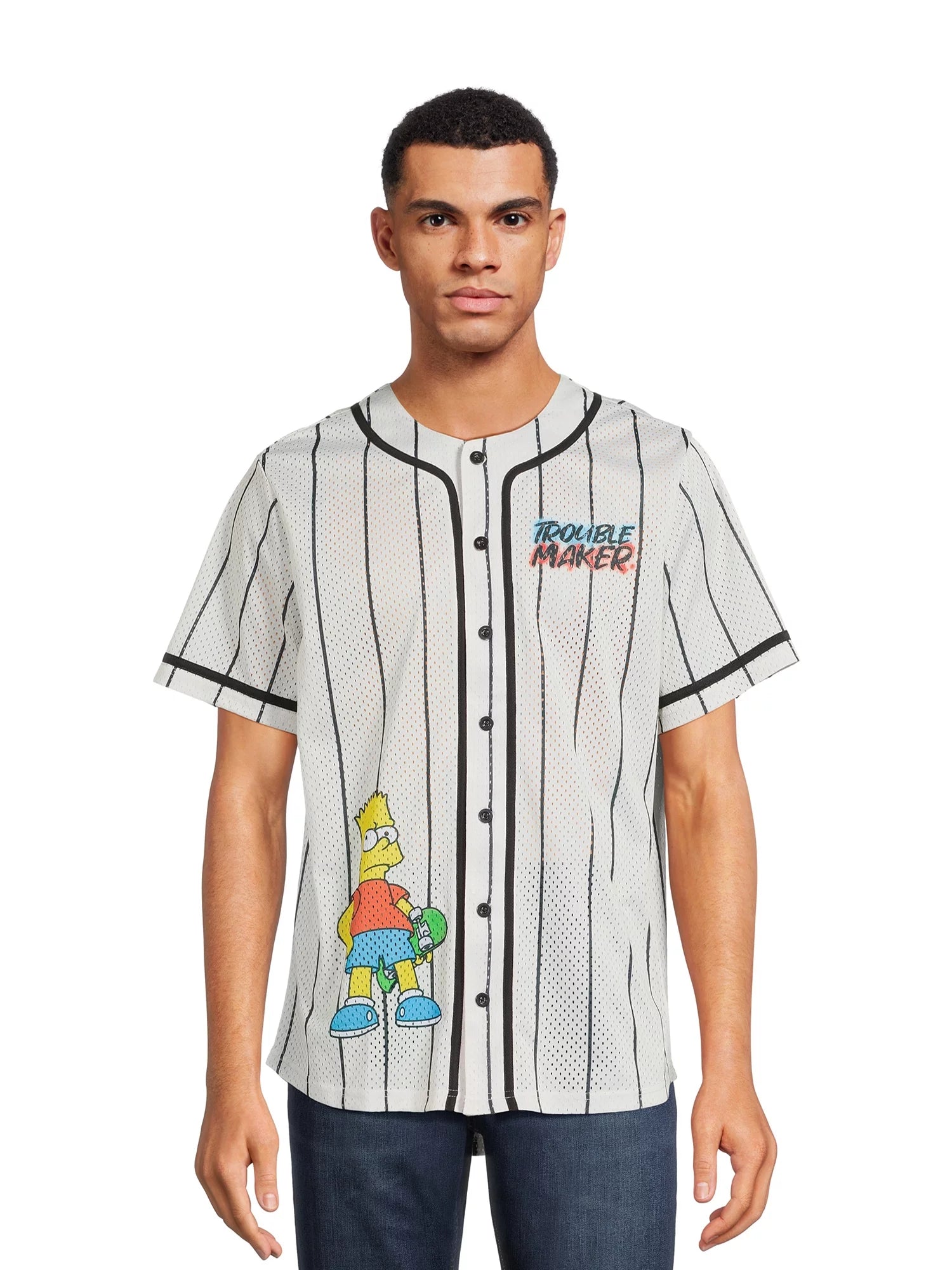 The Simpsons Men's Graphic Baseball Jersey, Sizes S-XL