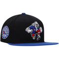 Men's Mitchell & Ness Black/Royal Philadelphia 76ers Side Core 2.0 Snapback Hat - OSFA